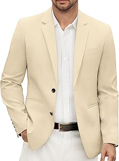 Vssjavun Mens Blazer Casual Sport Coats Slim Fit Two Button Lightweight Suit Jacket Business Jacket