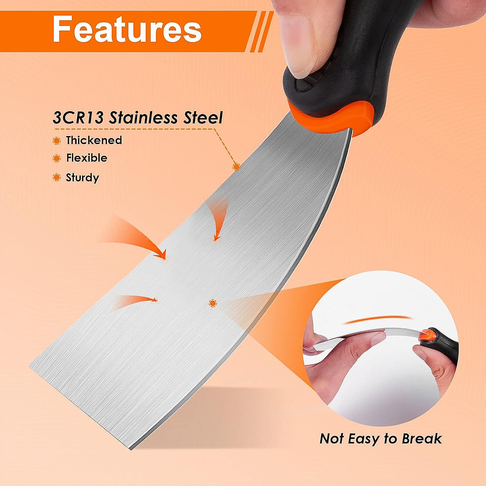 13 Pezz Spatole in Acciaio Inossidabile, Set di Coltelli di Spatola per Stucco, Spatola Multiuso, Frattazzo Spatole per Stucco Cartongesso