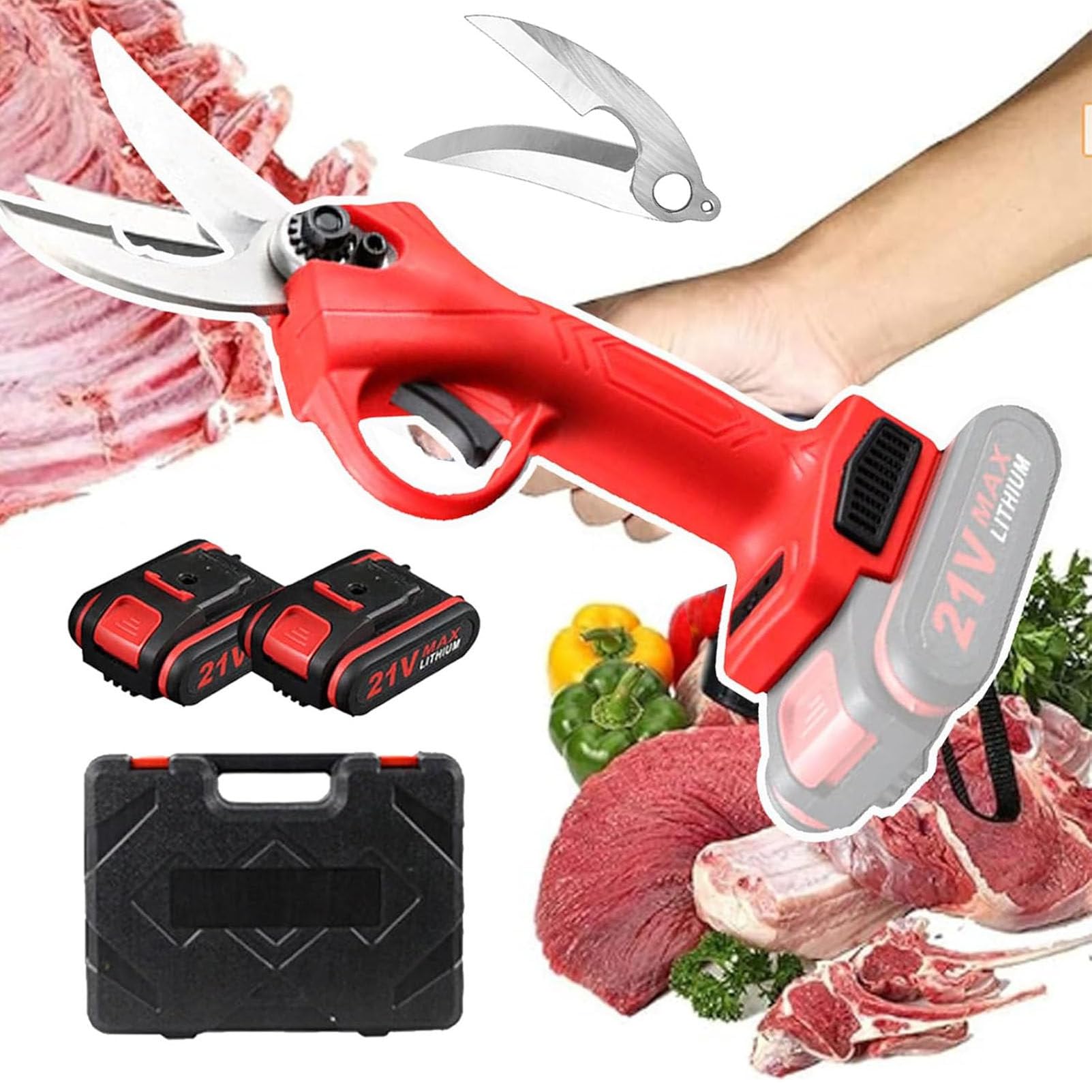 GYKOZY Electric Kitchen Bone Scissors,Cordless Poultry Shears with Rechargeable Auto Lock Grip for Cutting Chicken Bones and Crab Legs in Family Kitchens