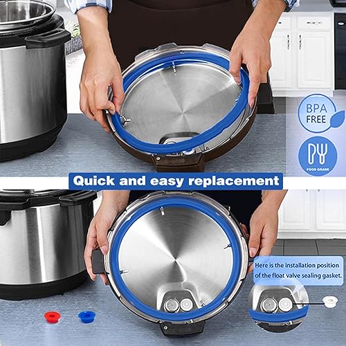 Miniatura 5 de Paquete de 3 anillos de sellado de 6 cuartos para anillos de sellado instantáneo de ollas de repuesto para sello instantáneo de olla de 5/6 cuartos