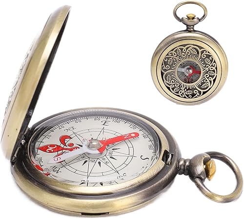 Miniatura 6 de Brújula portátil, a prueba de golpes de latón hueco camping supervivencia herramientas de navegación para senderismo al aire libre