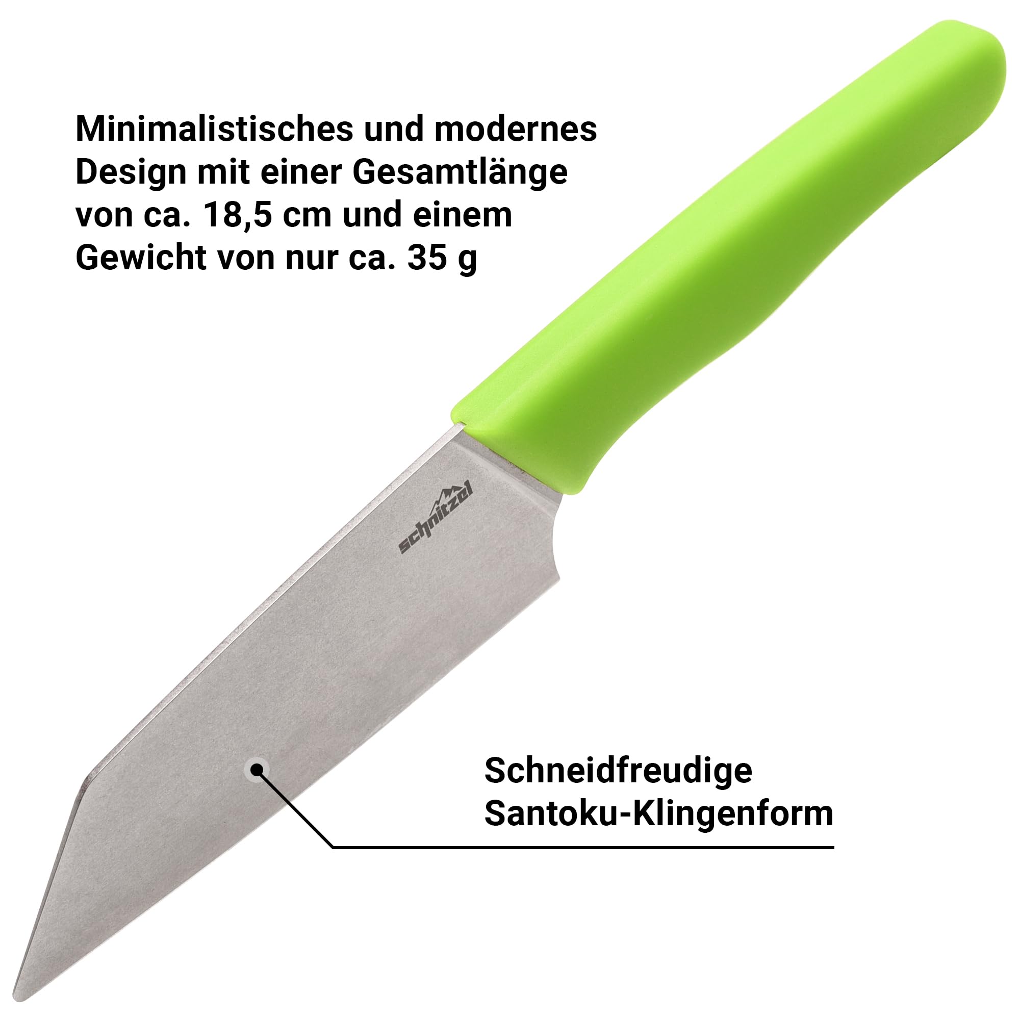 SCHNITZEL - PREPARI - Kinderküchenmesser – sicheres Lernen in der Küche mit dem Erstlings-Schneidemesser für Kinder ab 4 Jahren (Grün)
