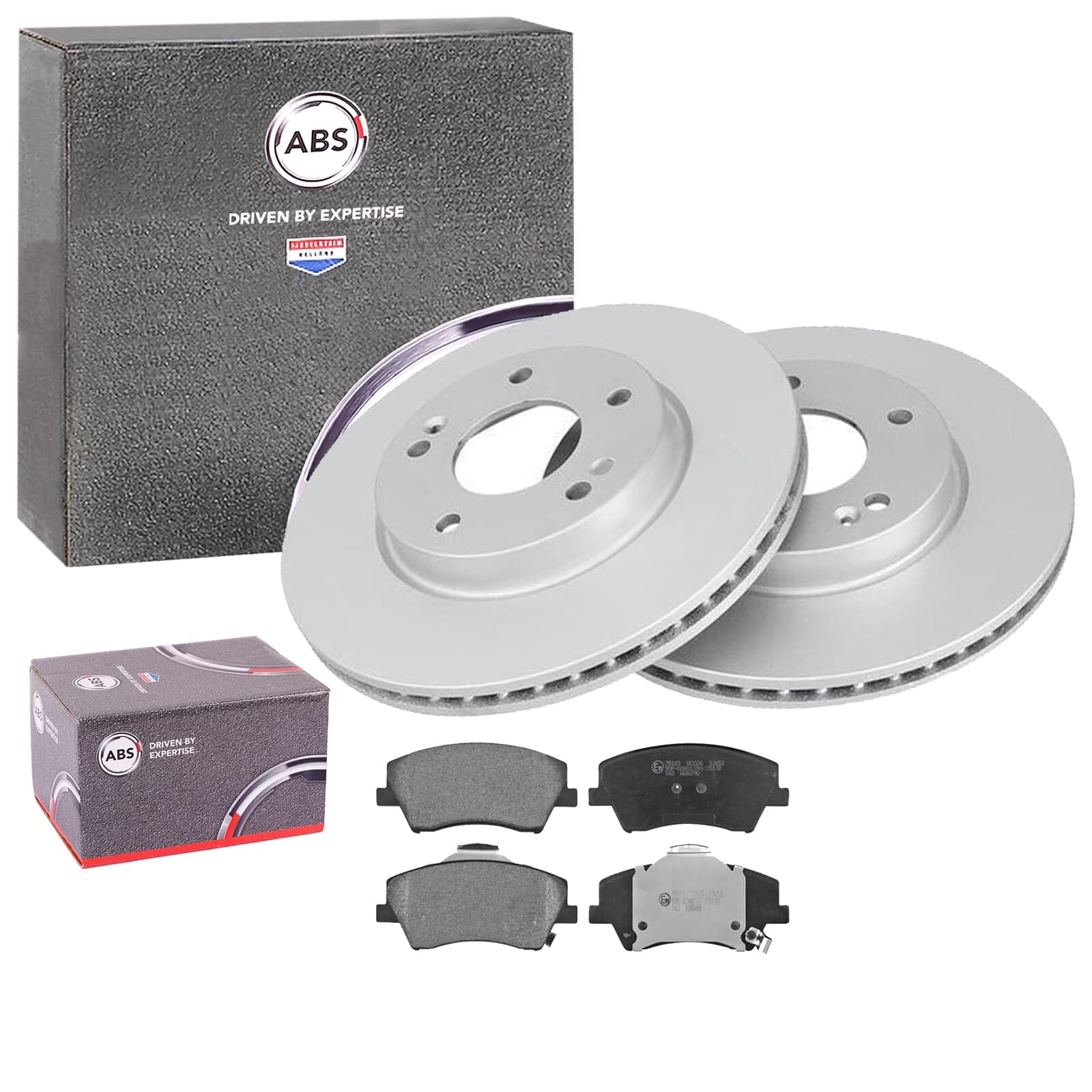 ABS Bremsscheiben + Beläge vorne | 18629 + 35183 Kompatibel mit Ioniq (ae),niro I (de)