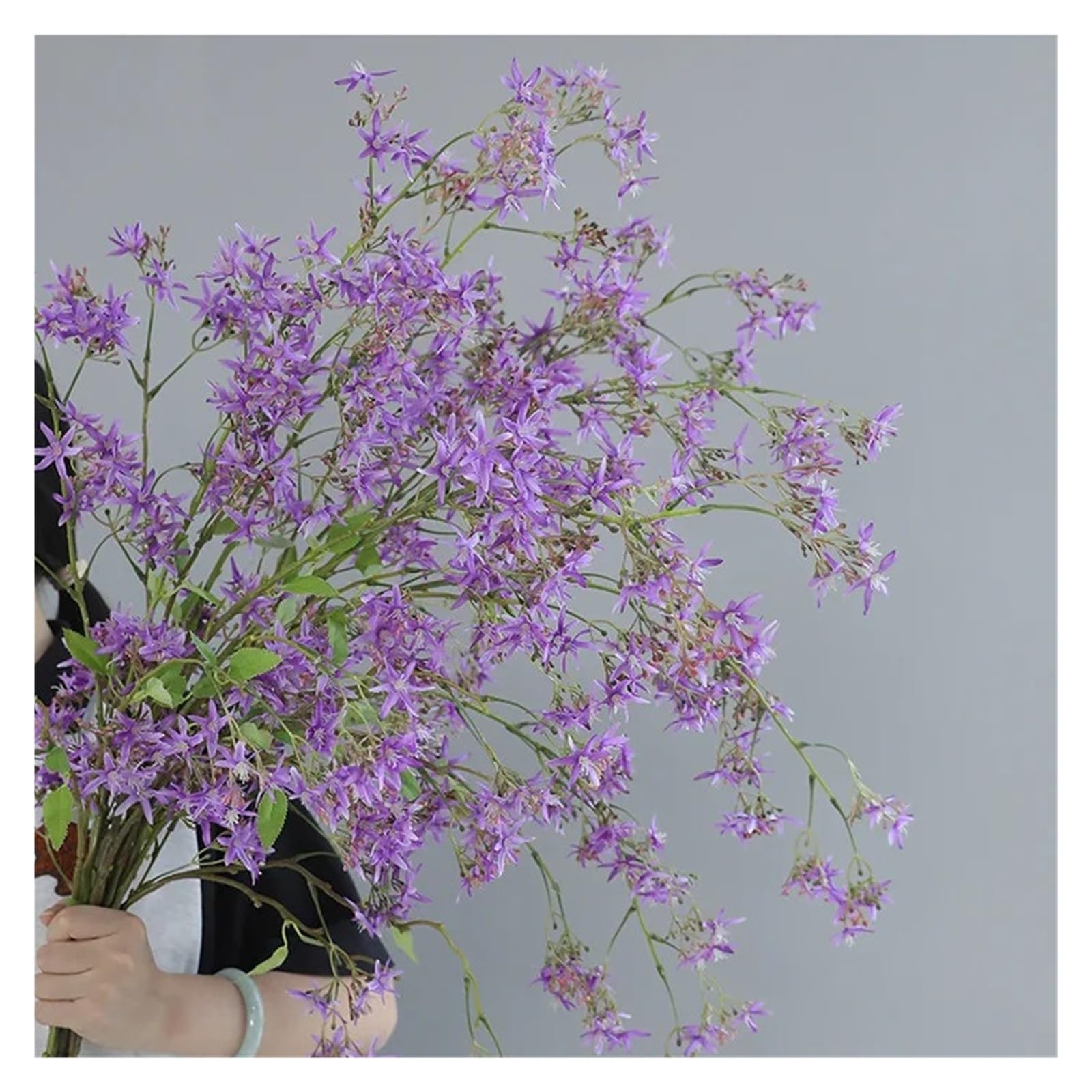Sztuczne kwiaty i rośliny, Opakowanie 4 szt. 120 cm sztucznych kwiatów jedwabnych w kolorze jaśminu i wiśni, wielokolorowe(Light Purple)