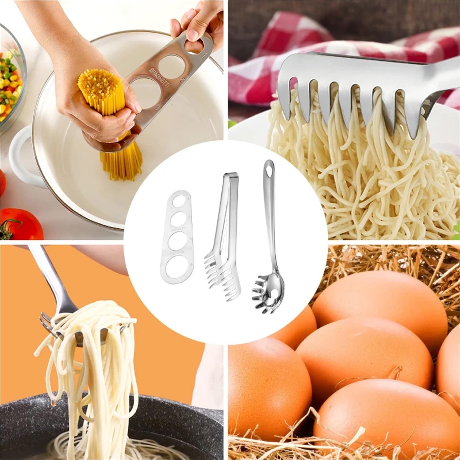 1 Set Edelstahl Nudel Fisch Spaghetti Löffel Küche Gadgets Kamm Clip Sieb Pasta Zubehör Kochen Werkzeuge für Pasta