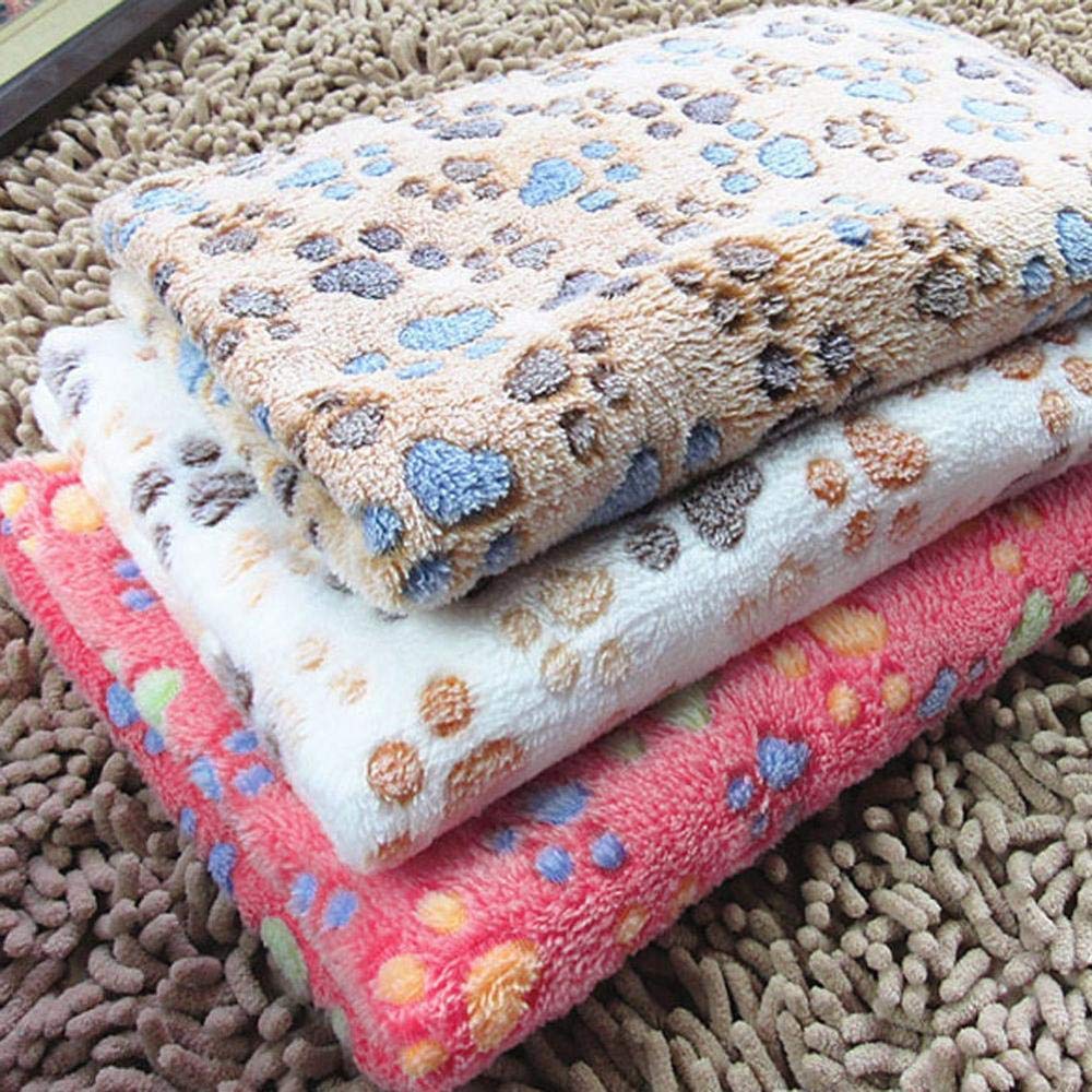 Coperta per Gatti Marrone Coperta da Letto per Animali Domestici Coperta Morbida E Calda Cuscino da Letto Paw Print Design Coperta da Letto per Cuccioli Cuscino per Divano da Compagnia 4Pz S