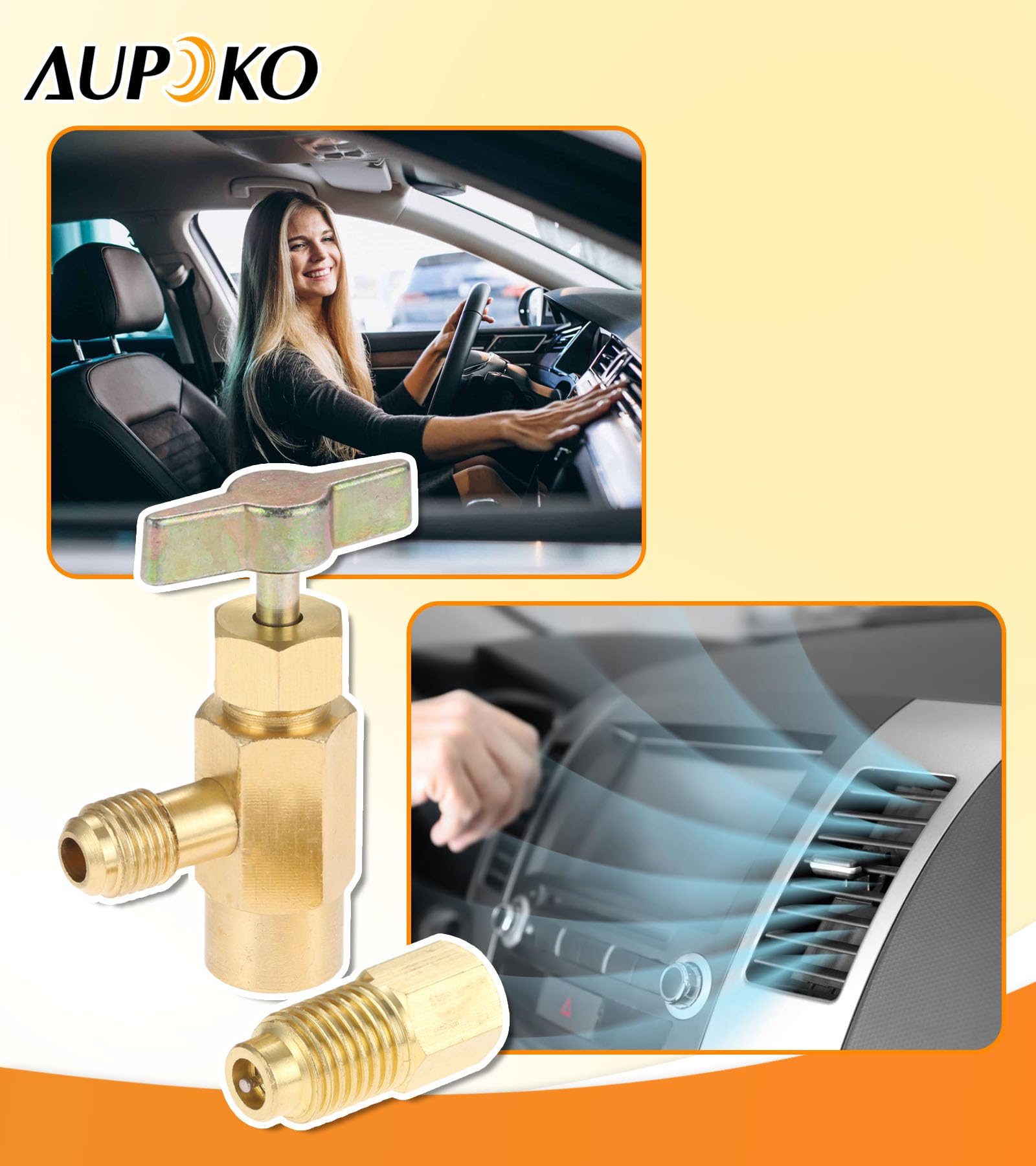 Rubinetto autosigillante R1234YF con adattatore per serbatoio R134A 1/2" Acme a 1/4" SAE