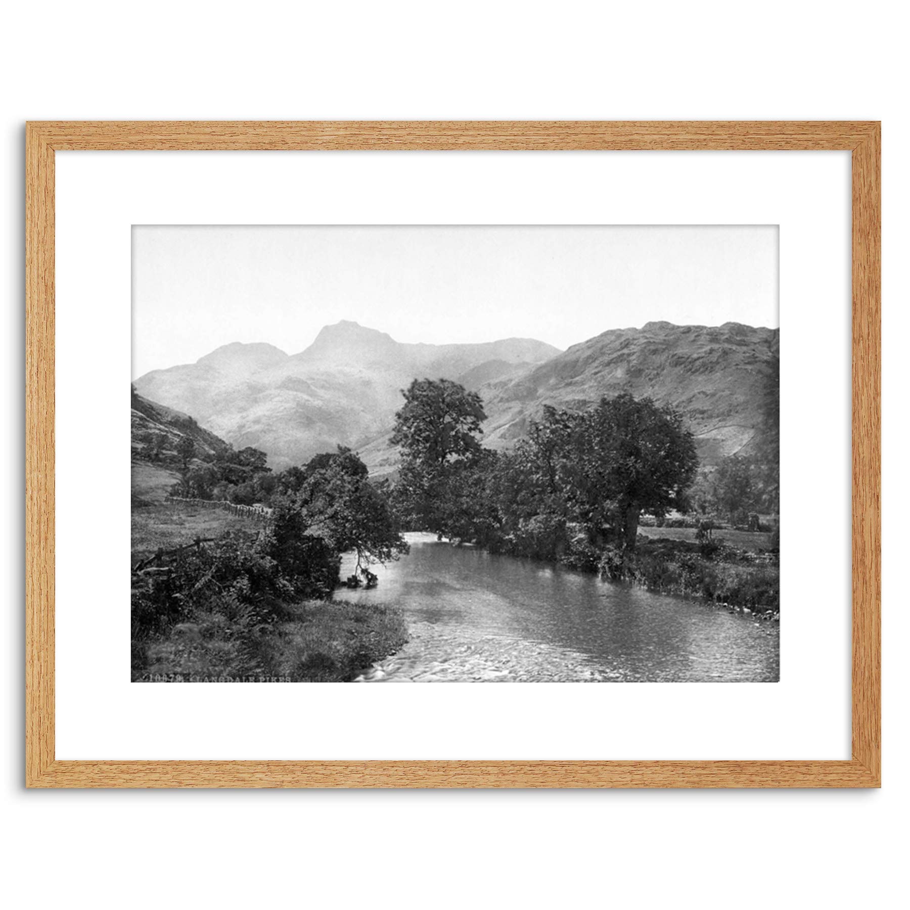 Wee Blue Coo Vintage Photo Windermere Langdale Pikes Lake District Framed Wall Art Print