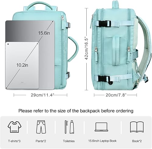Miniatura 4 de Mochila para computadora portátil de viaje, mochila de cabina para hombres y mujeres, aprobada para vuelos, mochila para universidad y escuela,