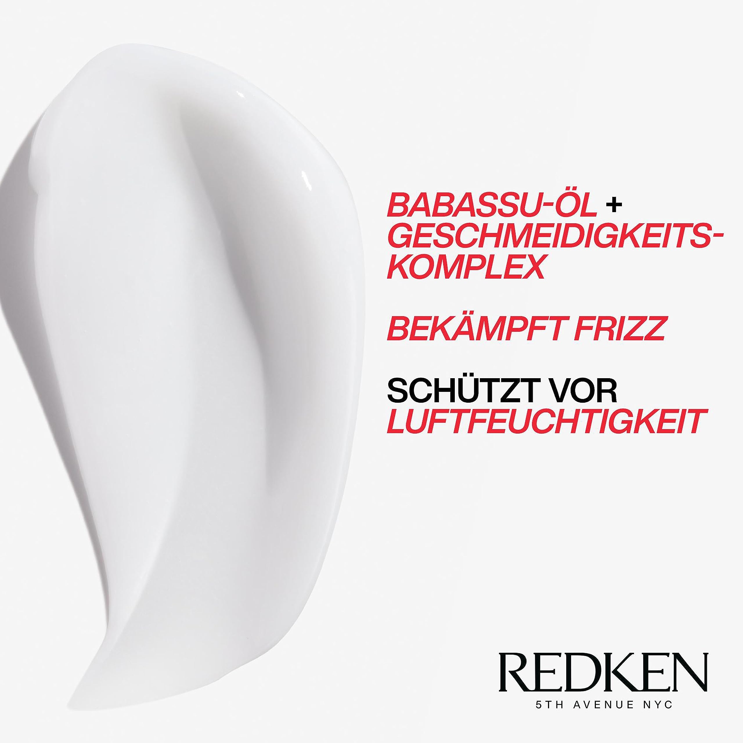 Redken Haarmaske mit Anti-Frizz-Effekt für widerspenstiges Haar, Mit Babassu-Öl und Smoothing Komplex, Frizz Dismiss Mask, 1 x 250 ml