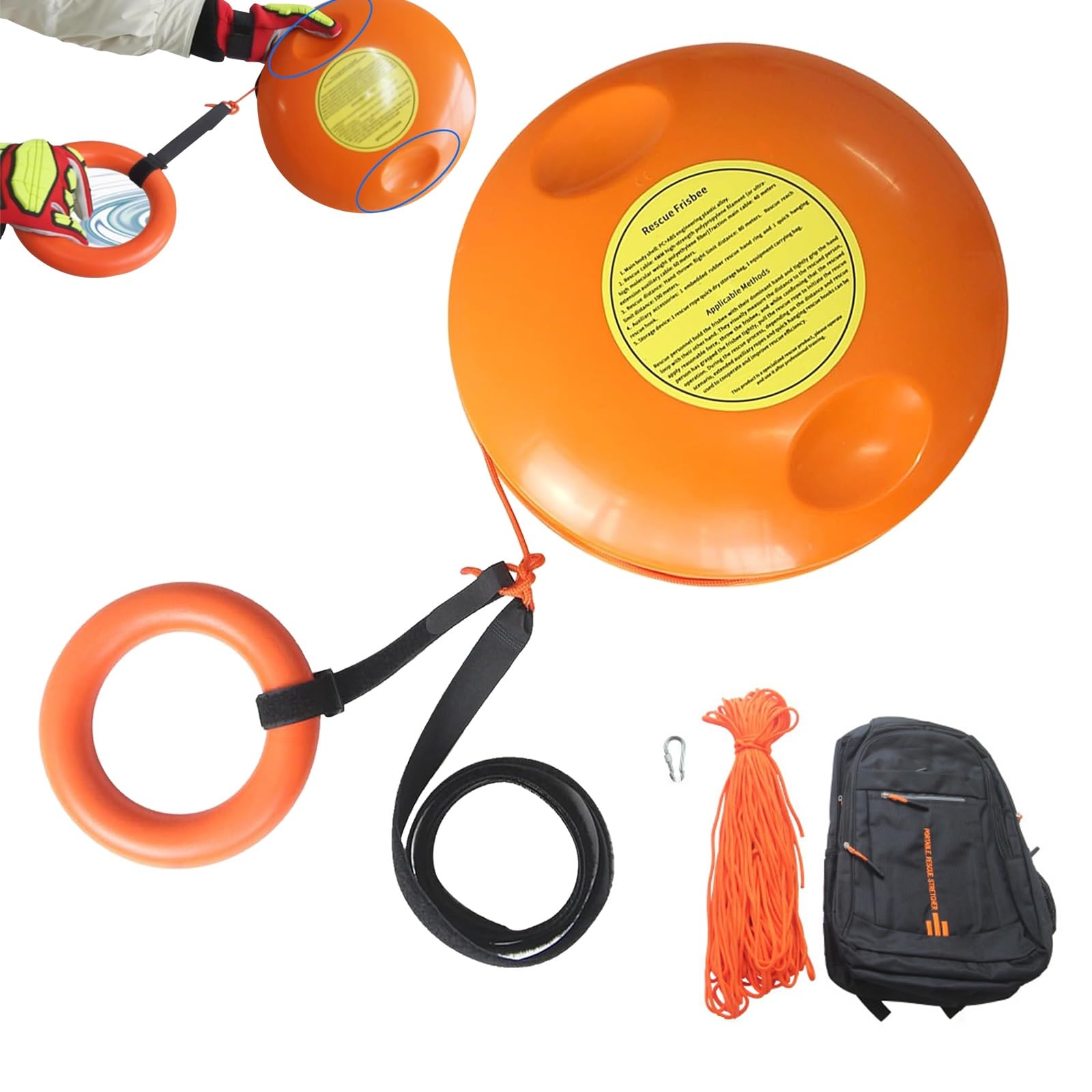 Frisbee per la prevenzione dell'annegamento, disco di salvataggio di emergenza lanciabile per laghi e spiagge, attrezzatura di sicurezza di salvataggio in acqua per yacht e avventure all'aperto
