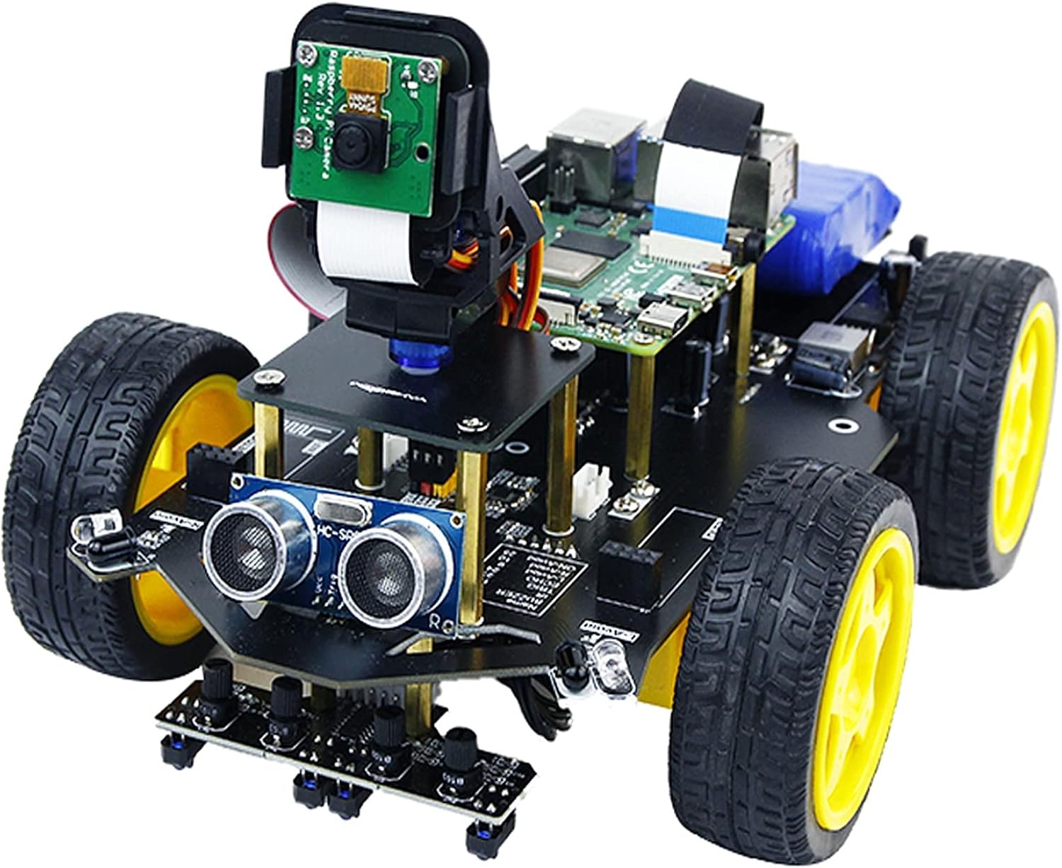 AI Robot Car with FPV Camera for Raspberry Pi 4B with Ultrasonic and Sensor