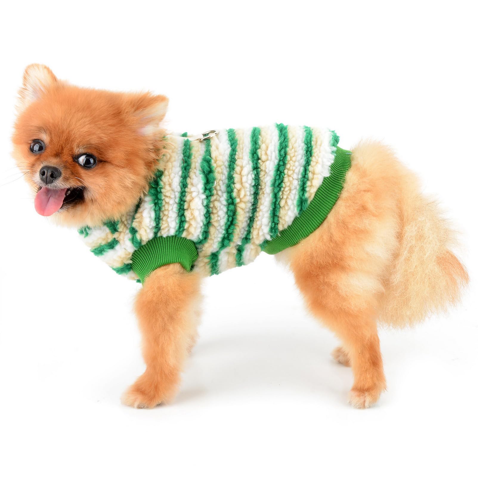 SMALLEE_Lucky_Store Pull En Polaire Rayé Pour Chien Et Chiot