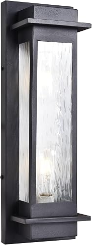 Bright Star L584 Rectangular Outdoor Wall Light – Matt Black & Glass