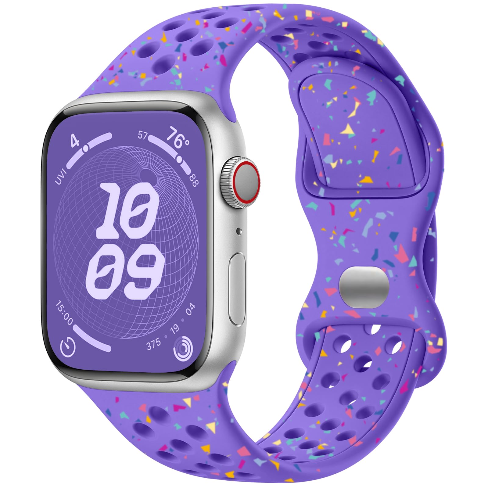 Breathable Sport Band Compatible with Apple Watch Band 38mm 40mm 41mm 42mm 44mm 45mm 46mm 49mm, Soft Eco-Friendly Silicone Band for iWatch Series 11/