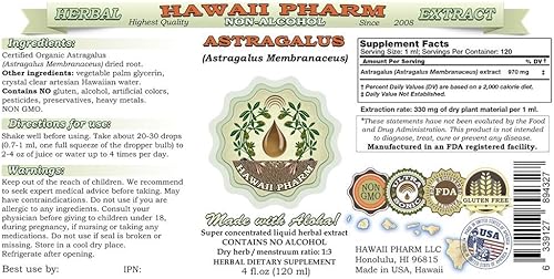 Miniatura 2 de Extracto líquido sin alcohol de astrágalo, astrágalo orgánico (Astragalus membranaceus) Glicerita de raíz seca 2 onzas