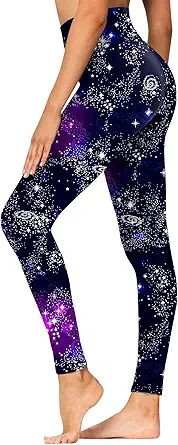 GAYHAY High Waisted Leggings for Women - Soft Opaque Slim Tummy Control Printed Pants for Running Cycling Yoga