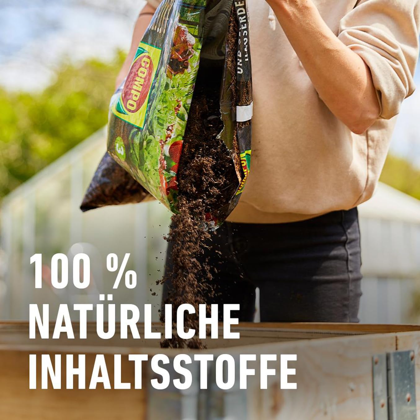 COMPO Bio Hochbeet- und Gewchshauserde torffrei, ideal fr Komfortables  Grtnern - besonders hoher Humusanteil fr eine 5-wchige  Nhrstoffversorgung ...