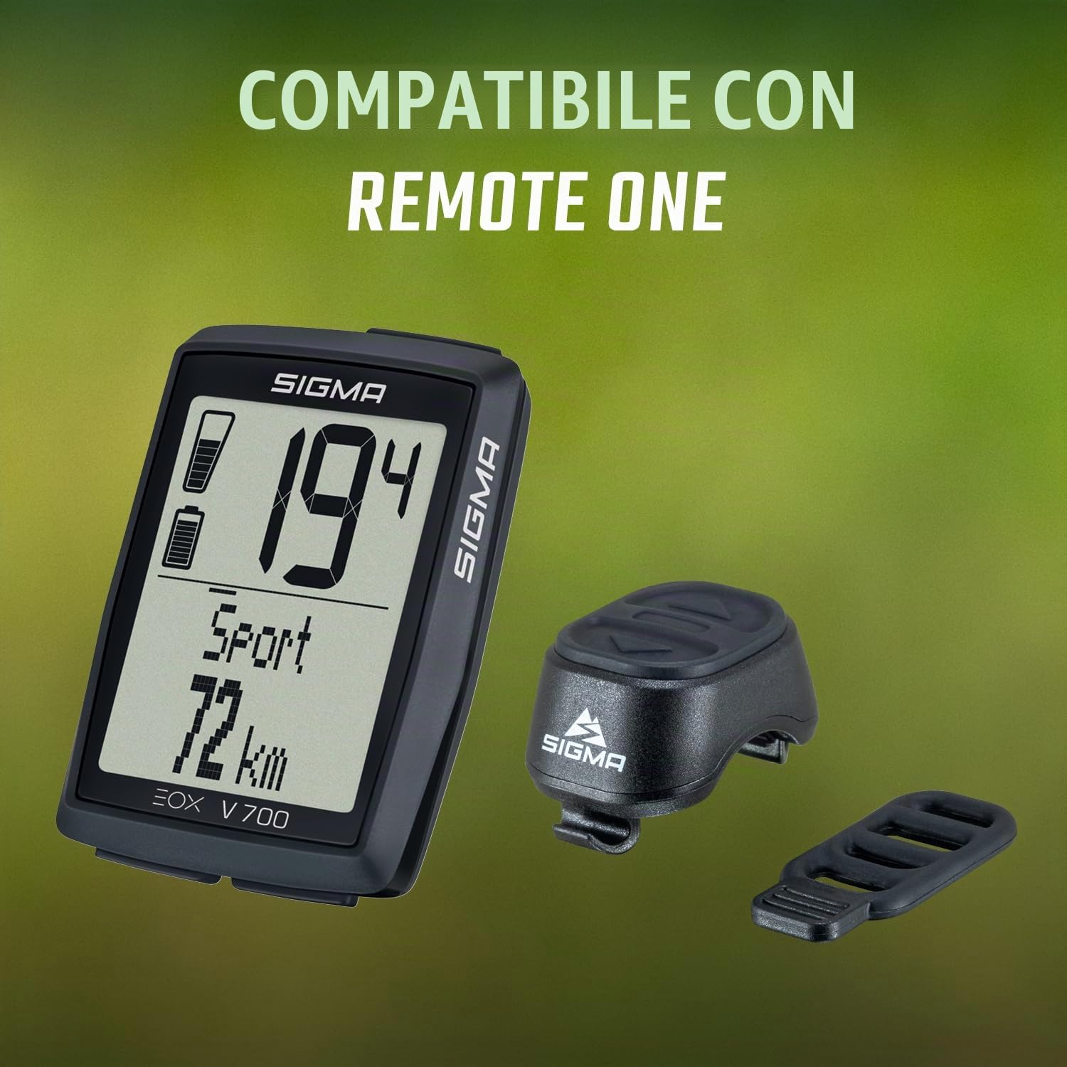 SIGMA EOX VIEW 700 | per bici elettrica con OVER CLAMP BUTLER incluso | Contachilometri impermeabile per bici elettriche | Compatibile con l'app gratuita EOX