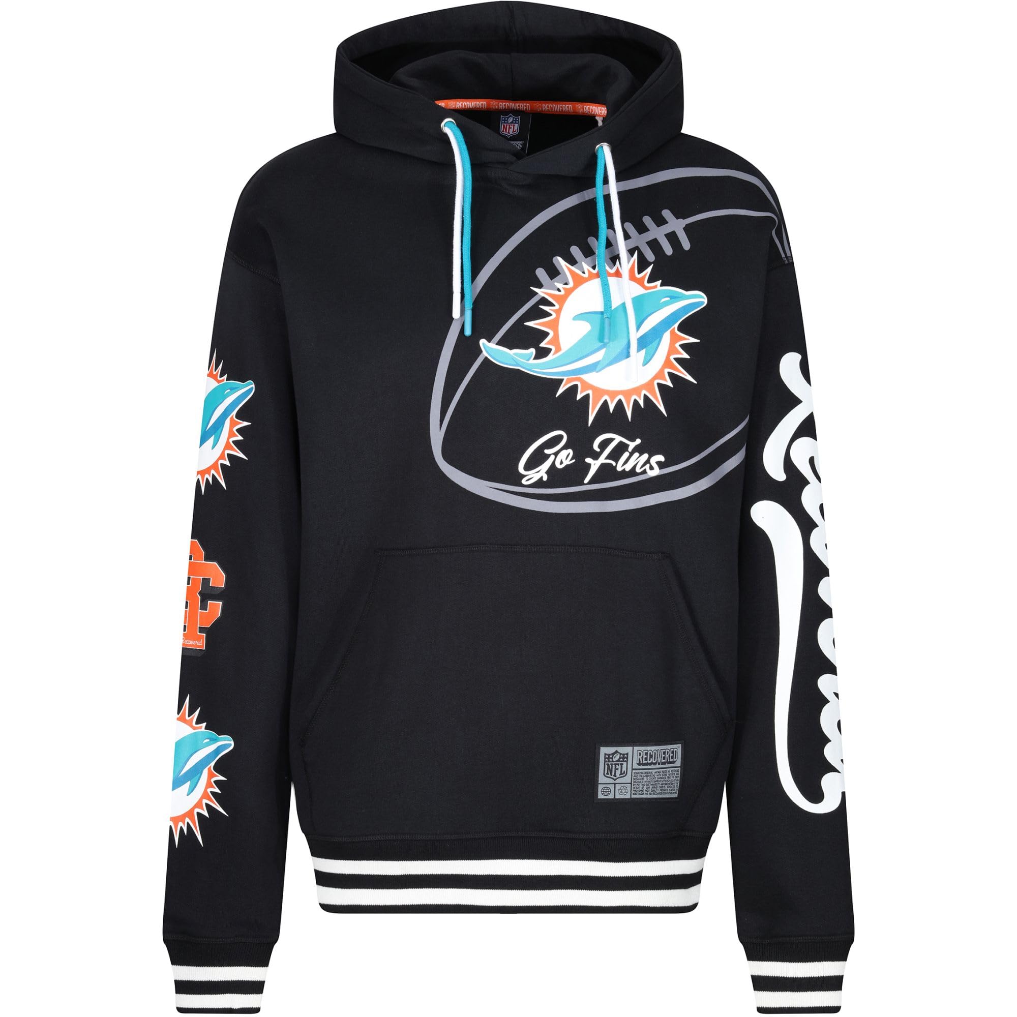 Recovered Miami Dolphins NFL Go Fins Hoody Black