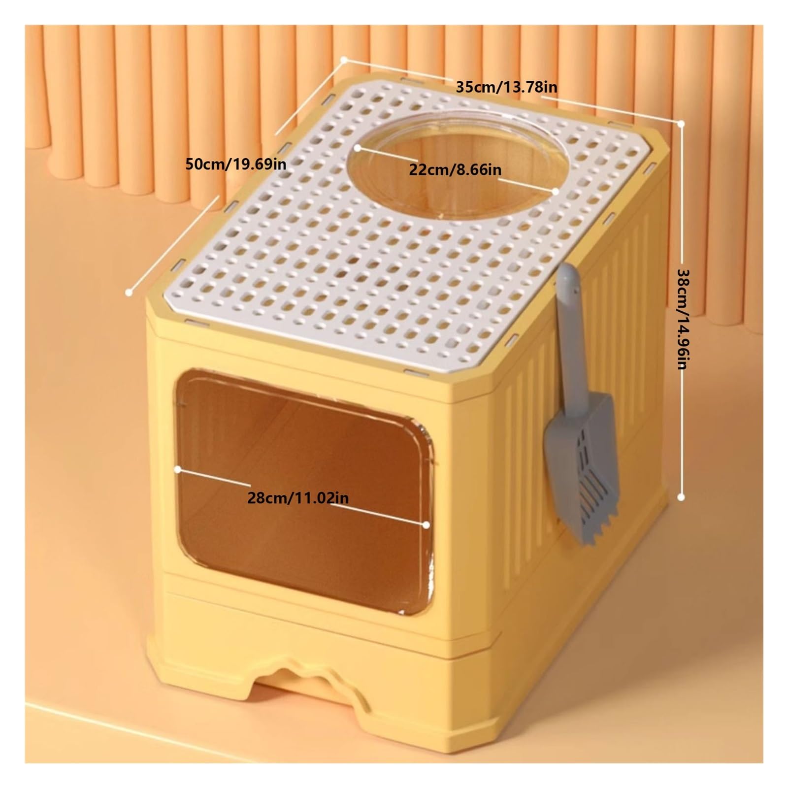 Exclusivo para Gatos y Perros Caja de Arena for Gatos con Tapa, Entrada Frontal y Salida Superior, Caja for Cerrada Extragrande Pala for para Interiores(Purple)