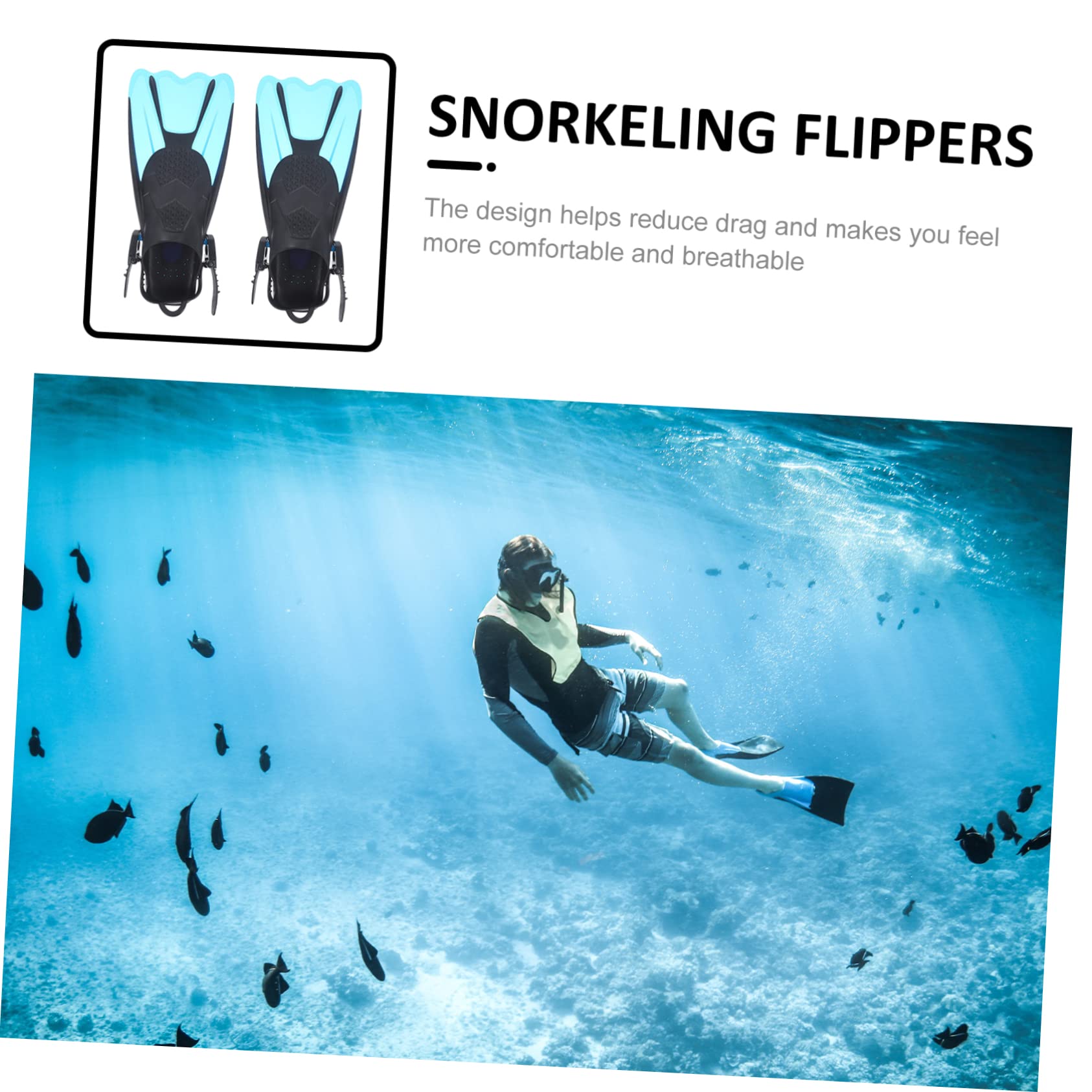 UKCOCO 2 Pinne Snorkeling per Adulti Ergonomico per Immersione e Allenamento Piscina e Stabilità e Migliorate