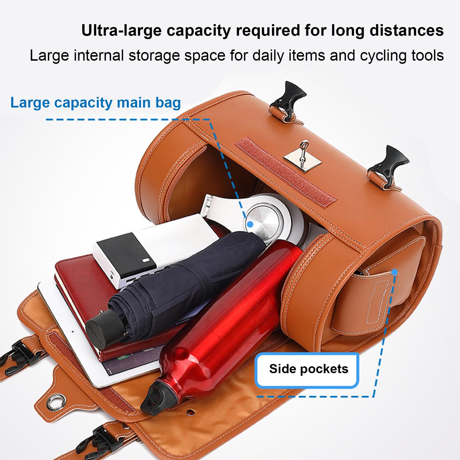 Generico Borsa Da Sella Per - Borsa Da Sella Per Resistente, Versatile | Organizer Per Bagagli, Da Viaggio, Custodia Per | Per Viaggi Turistici, Guida Su Strada, Viaggi In A Lunga Dista