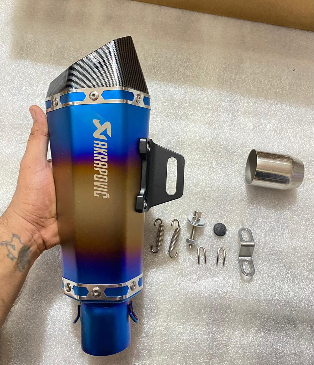 Universal Hexa Cut Akr 6Cut Exhaust With DB Killer Silencer Akra 6Cut for Bajaj, TVS, KTM, Suzuki, Yamaha, Hero Universal For Bike Multi-image-30