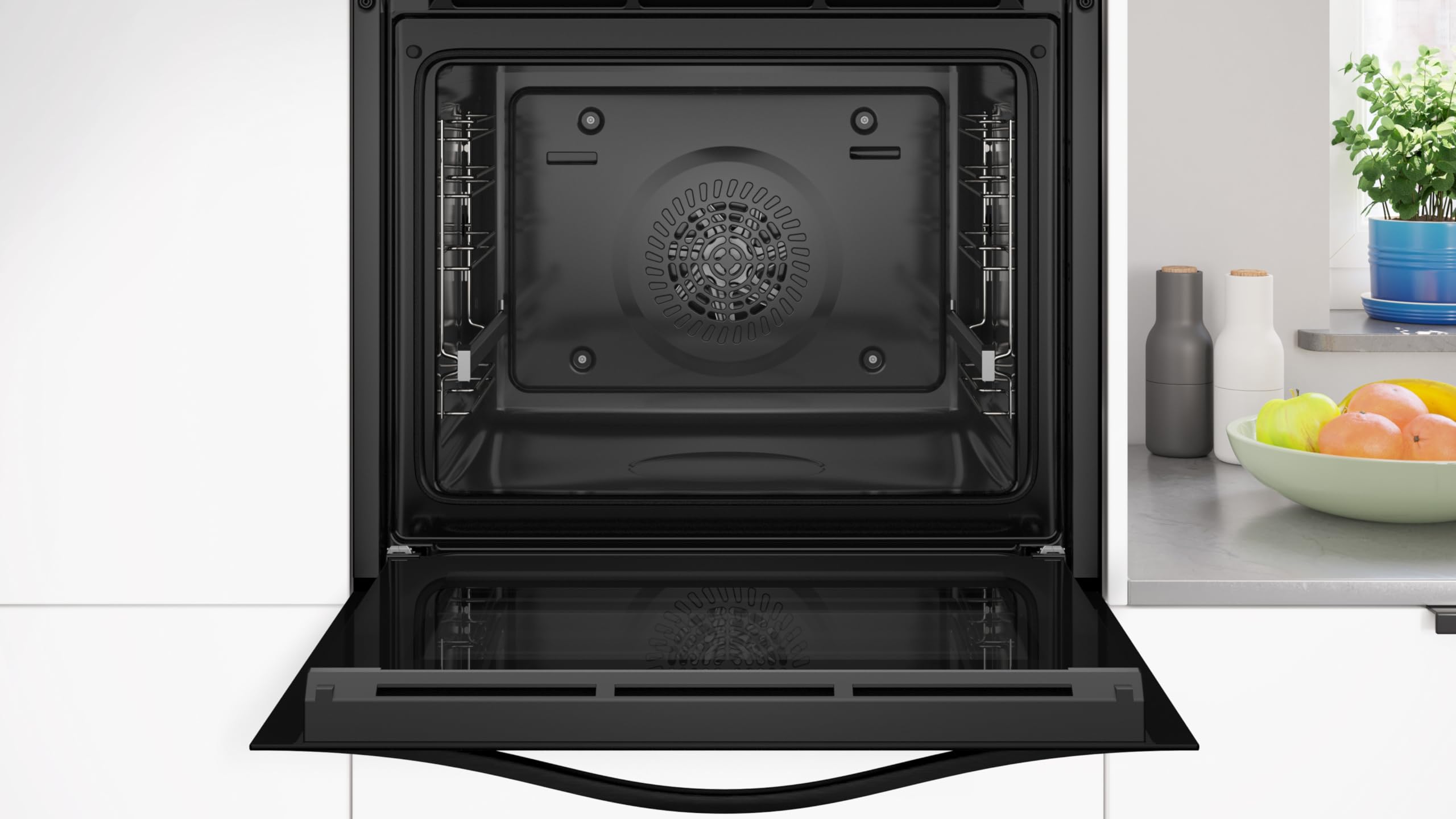 Balay - Horno multifunción, 60 cm, Control Confort, Aqualisis, Raíles 1 nivel, Cristal Negro, 3HB4131X3