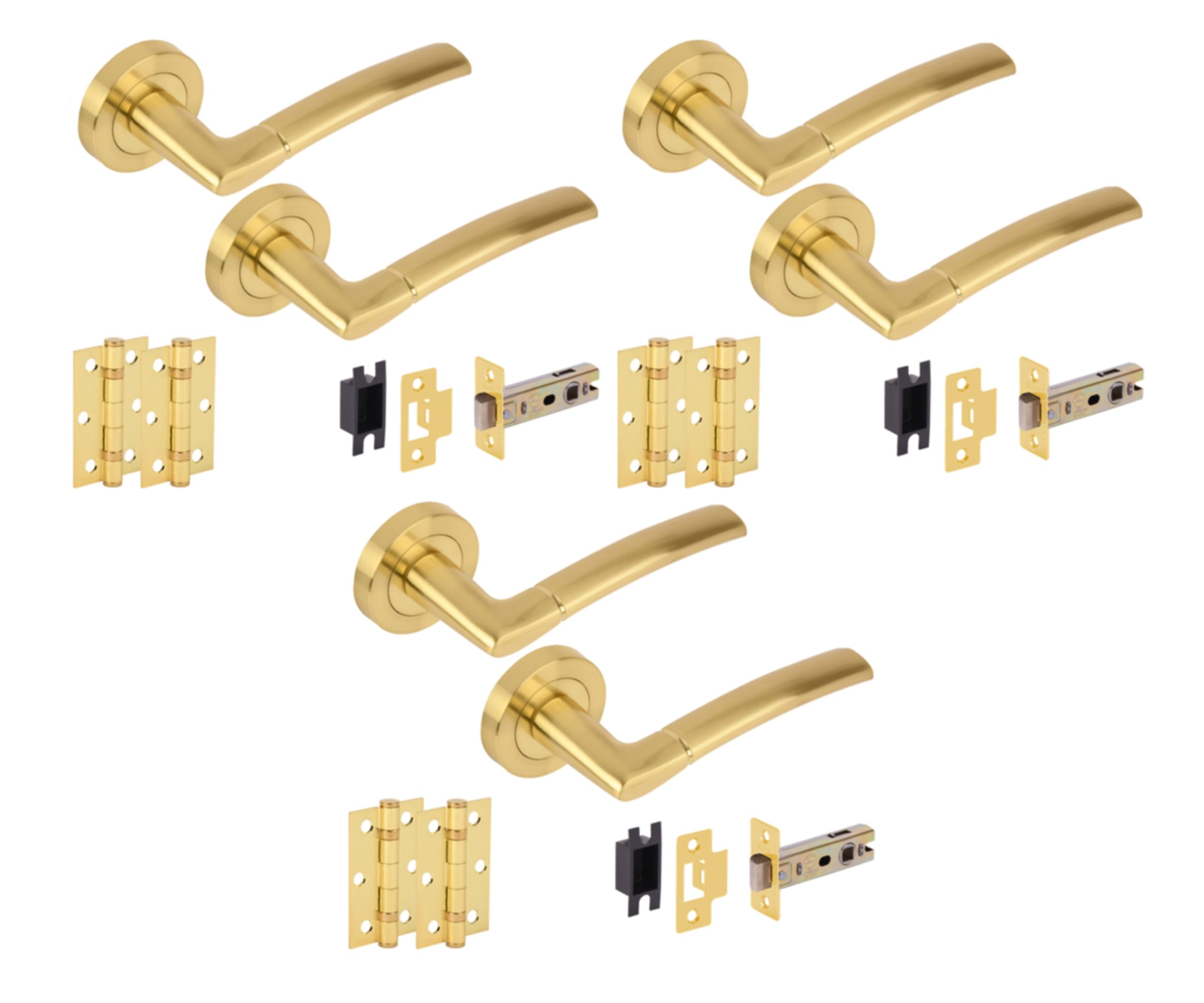 Hunta Nemo Door Handle Lock Pack 2 Hinges - Black Nickel - View #3