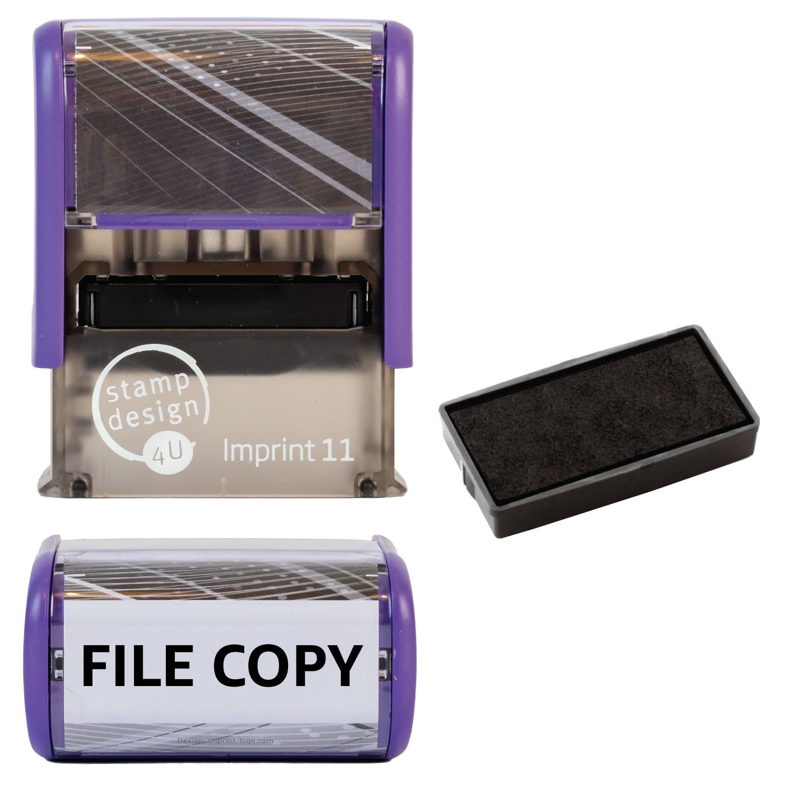 File Copy Self Inking Rubber Stamp for Stamping Your File Copy Documents - Black File Copy Stamp with 1 Extra Inkpad — image 1