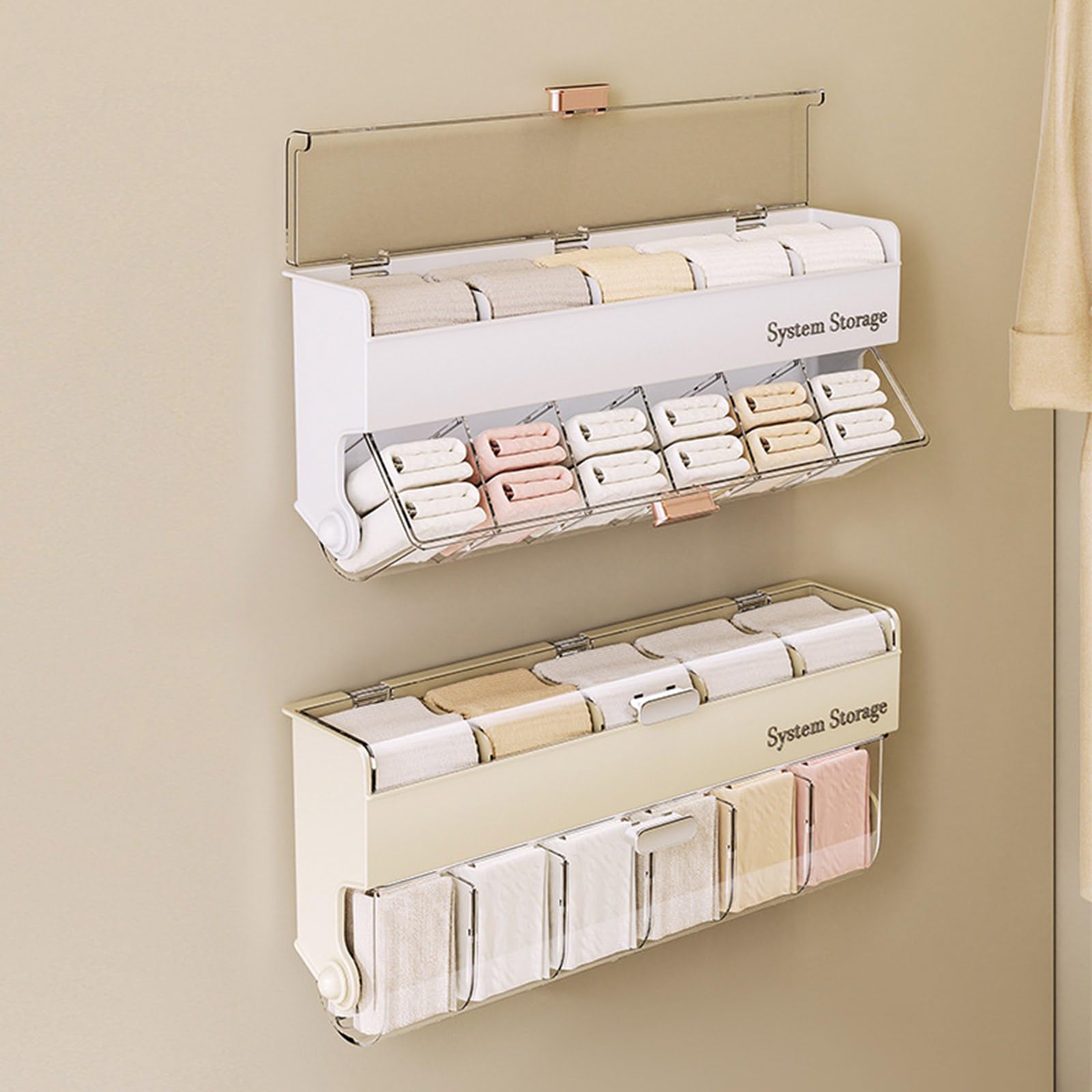 Scatola portaoggetti alla moda salvaspazio per biancheria intima con design chiaro e scomparti personalizzabili per l'uso quotidiano, organizer per calzini
