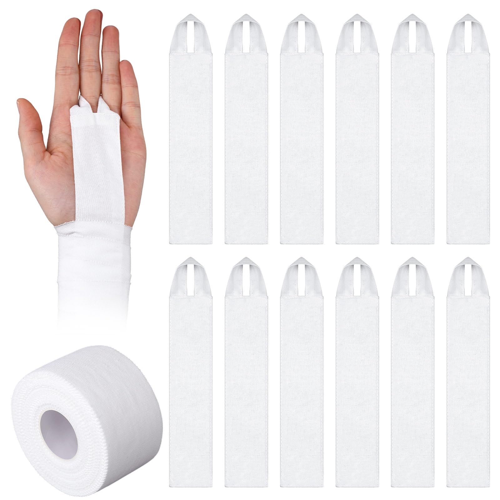 Teyva 12 Pcs Gymnastics Tape Grips with Roll Tape for Bars