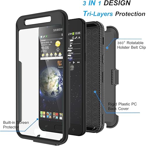 Miniatura 2 de Njjex Funda para Galaxy J3 Orbit, para Samsung J3 2018J3 Eclipse 2J3 AchieveExpress Prime 3Amp Prime 3J3 Prime 2J3 EmergeJ3 V 3 GenJ3 AuraJ3 Star
