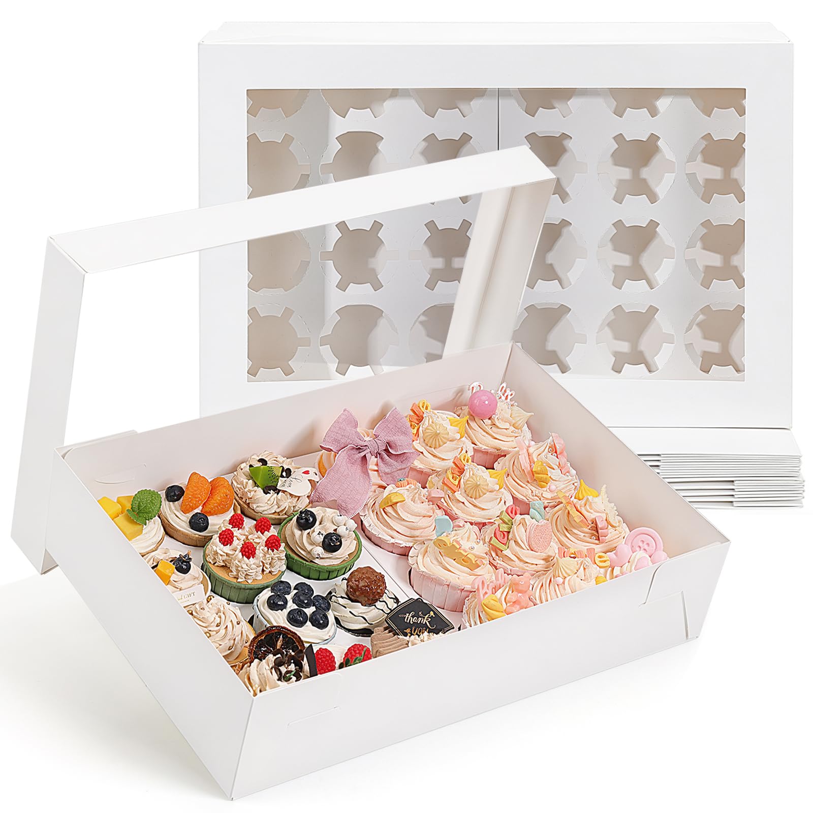 TOMNK 6 Pack Cupcake Boxes with Window