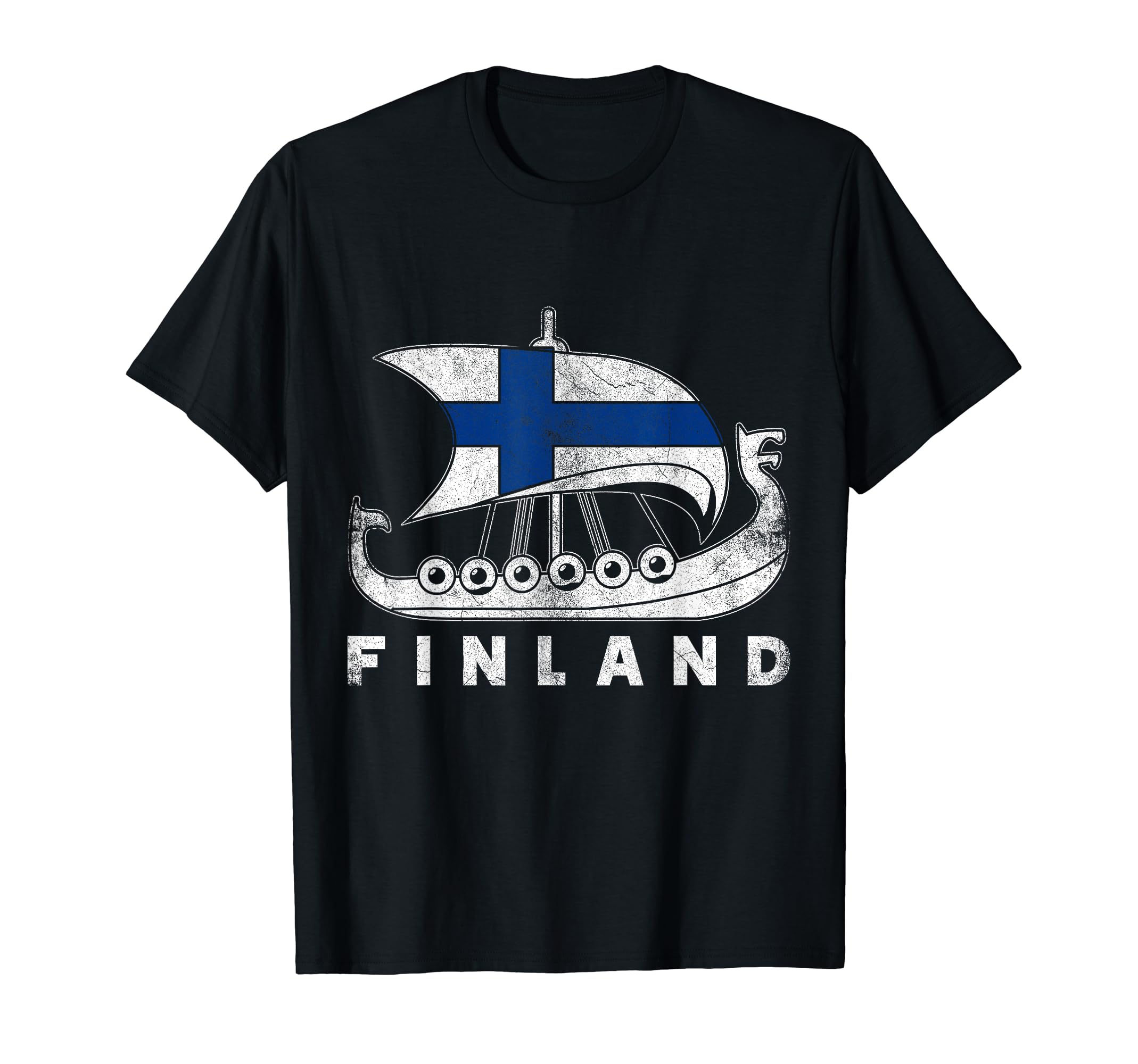 Finnish Tees & GiftsUnisex-Adults Black Cotton Viking Themed T-ShirtOEKO-TEX STANDARD 100