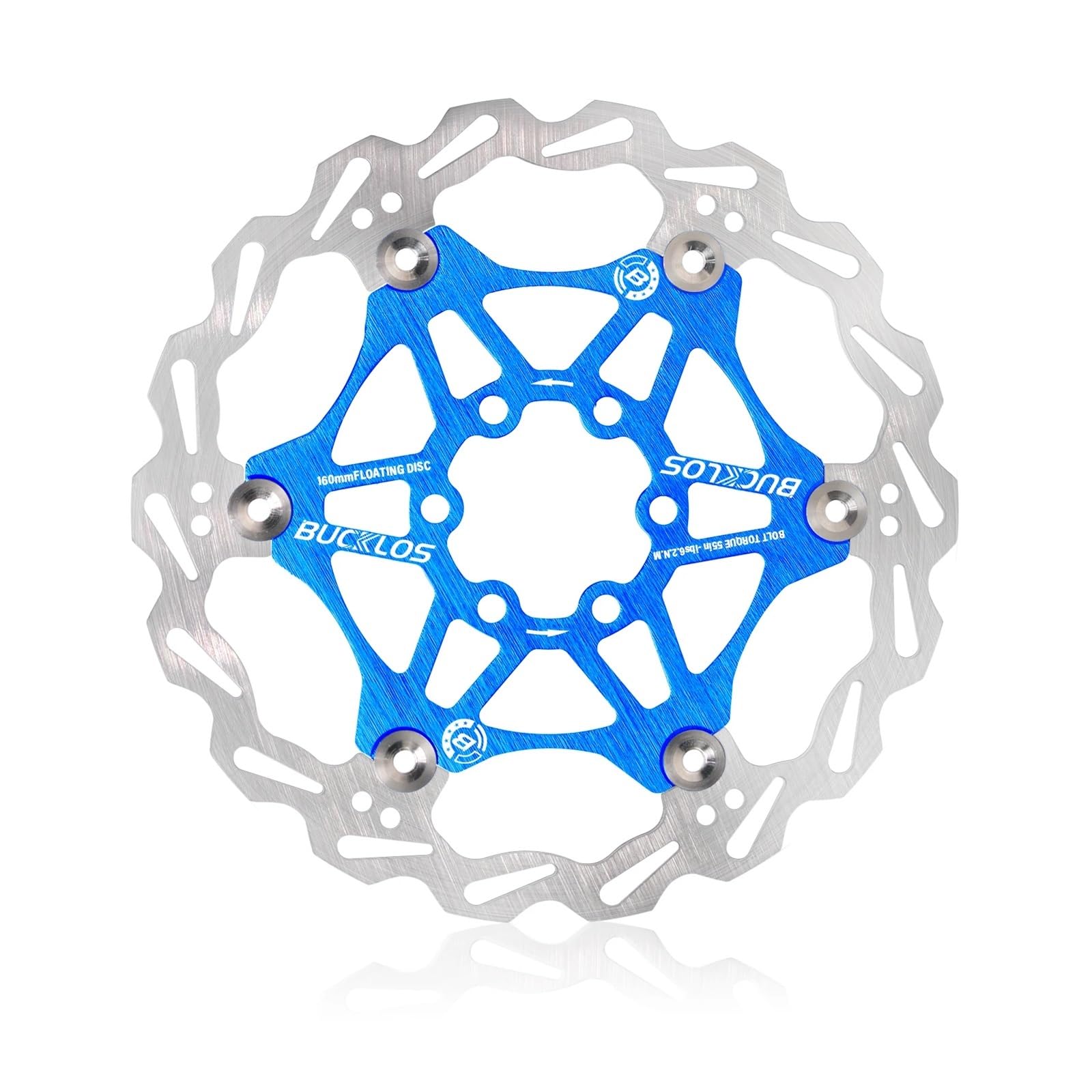 LEOTNNDQ Brake Disc 160mm 180mm 203mm Floating Rotor Heat Dissipation Hydraulic Disc Brake Rotor(203MM Blue)