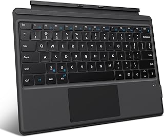 Fintie Type Cover for 13 Inch Microsoft Surface Pro 9 2022 / Surface Pro 8 2021 / Surface Pro X, Ultra Thin Portable Wireless Bluetooth Keyboard with Built-in Rechargeable Battery, Black