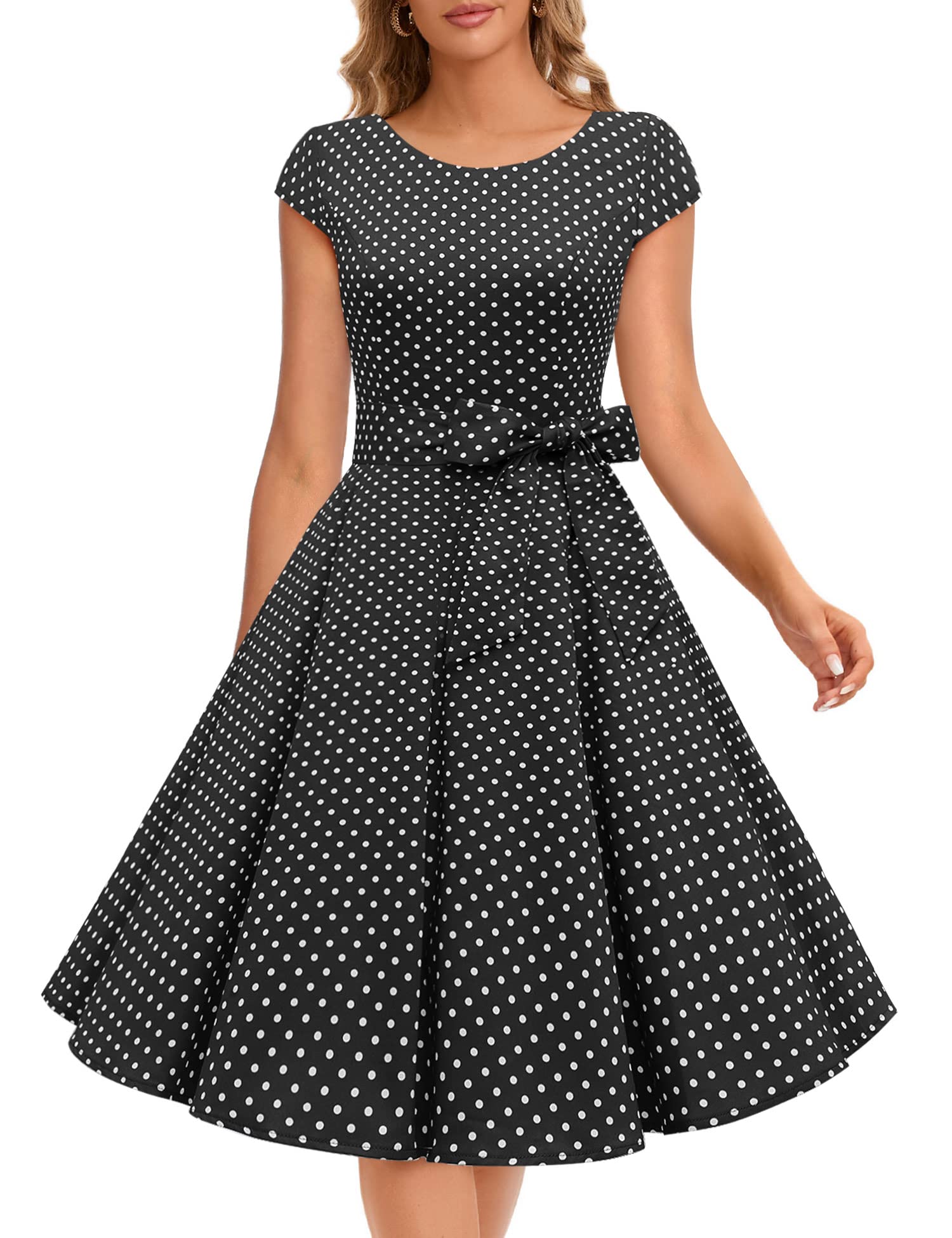 Dressystar Robe de Cocktail Femme Vintage 50'S 60'S Audrey Hepburn pin up Rétro