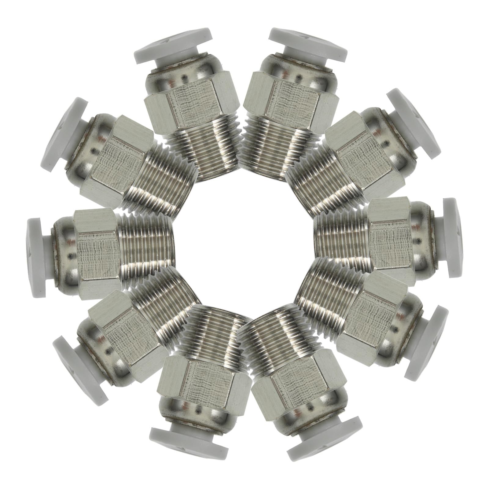 10pcs Metal Straight 3D Printer Connector Tube Fitting Adapter Set, Compatible 3D Printer Accessories for Industrial Printing Applications