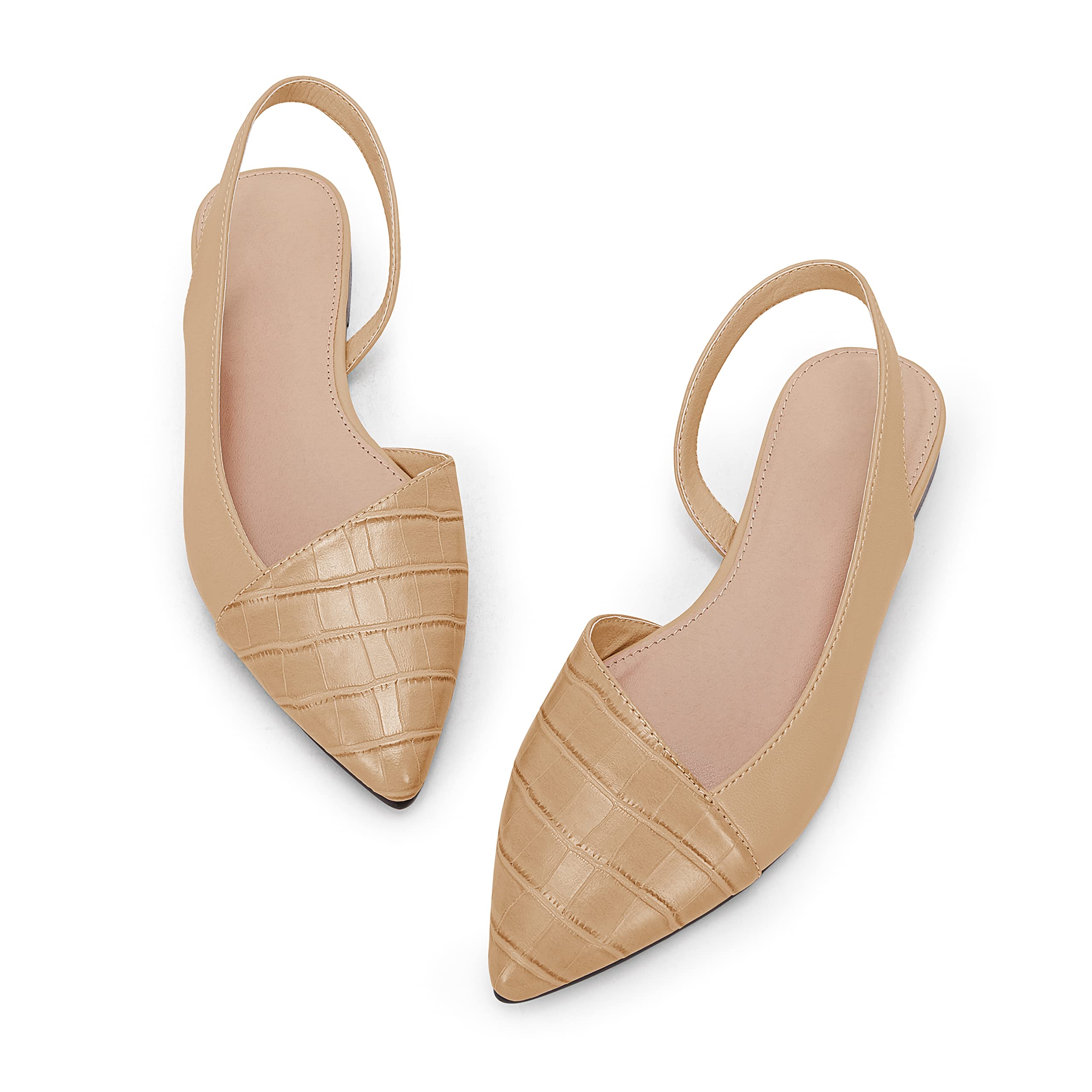 LAICIGO Women's Closed Pointed Toe Flats Slingback Low Heel Slip-on Cutout Animal Print Backless Mules Sandals