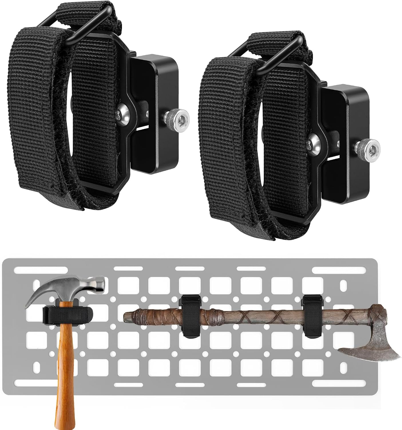 Quick Release Molle Panel Tool Holder with Adjustable Strap, 2 Pack