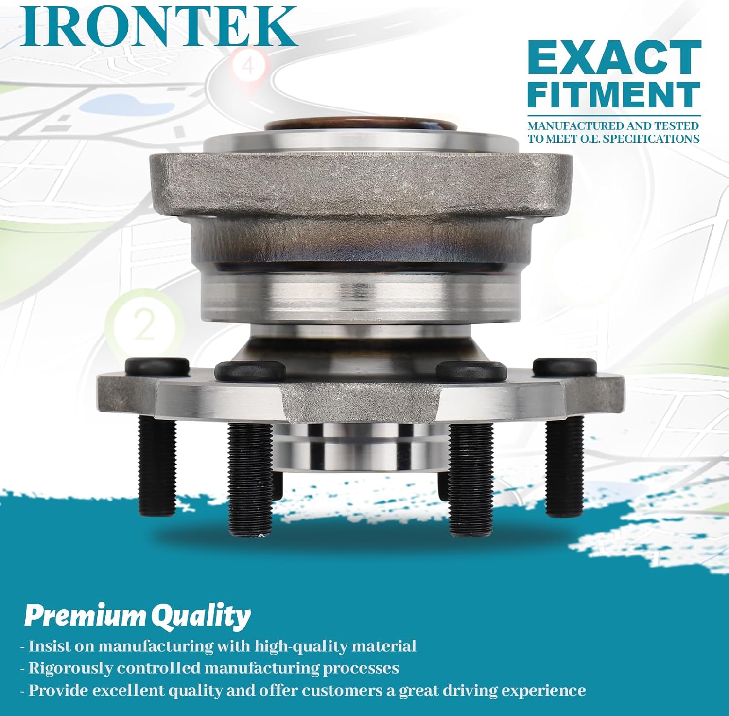IRONTEK Rear Left/Right Wheel Hub and Bearing Assembly (6 Lug W/OABS) FITS 2005-2008 for Nissan Armada; 2005-2012 for Nissan Pathfinder 1PCS 541003