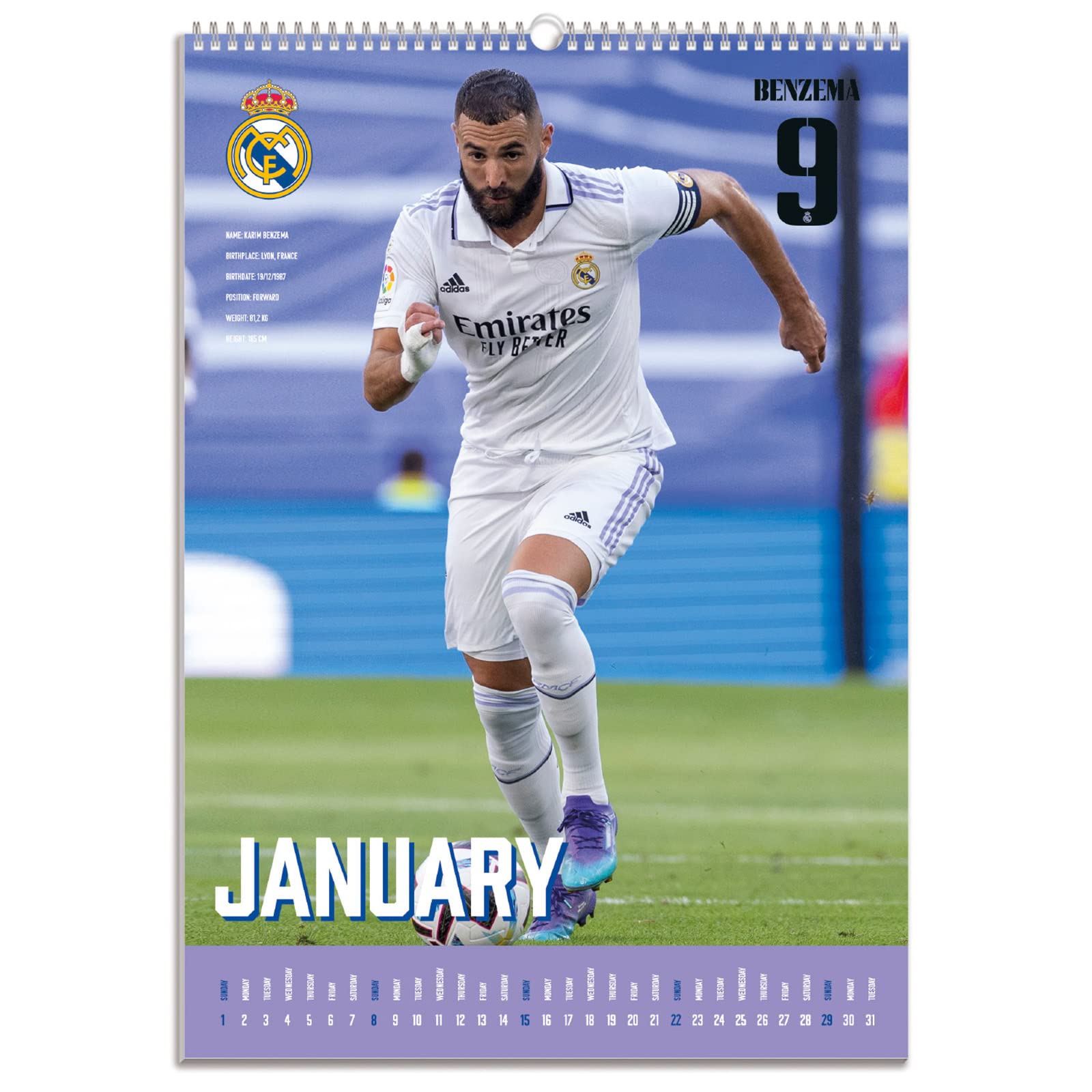 Calendario Da Muro Real Madrid 2023 - Formato A3, Ufficiale, Per Appunti E Pianificazione - Foto 3