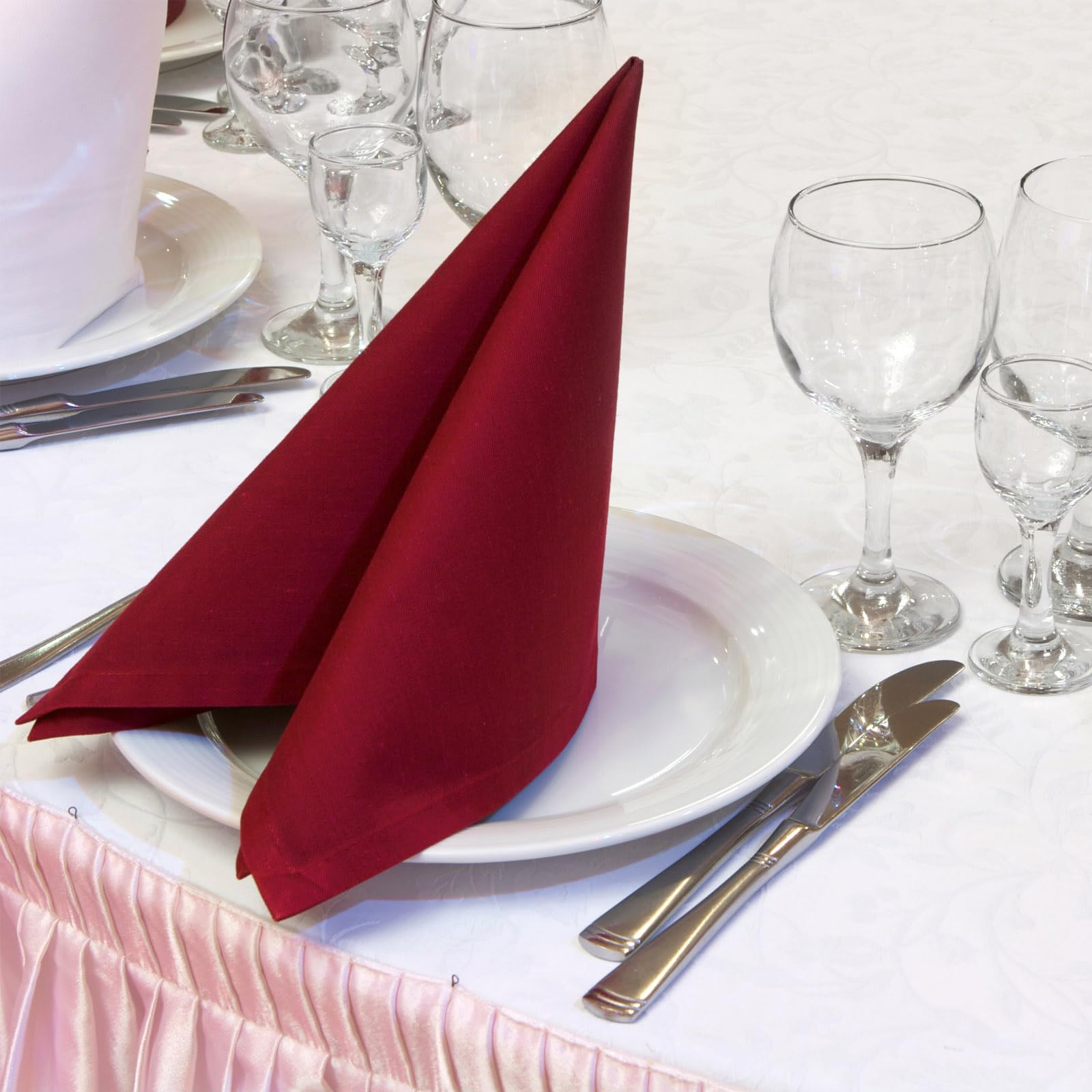 sourcing map Lot de 50 serviettes de table carrées en polyester satiné doré pour événement, fête de mariage, décoration de table, 43,2 x 43,2 cm