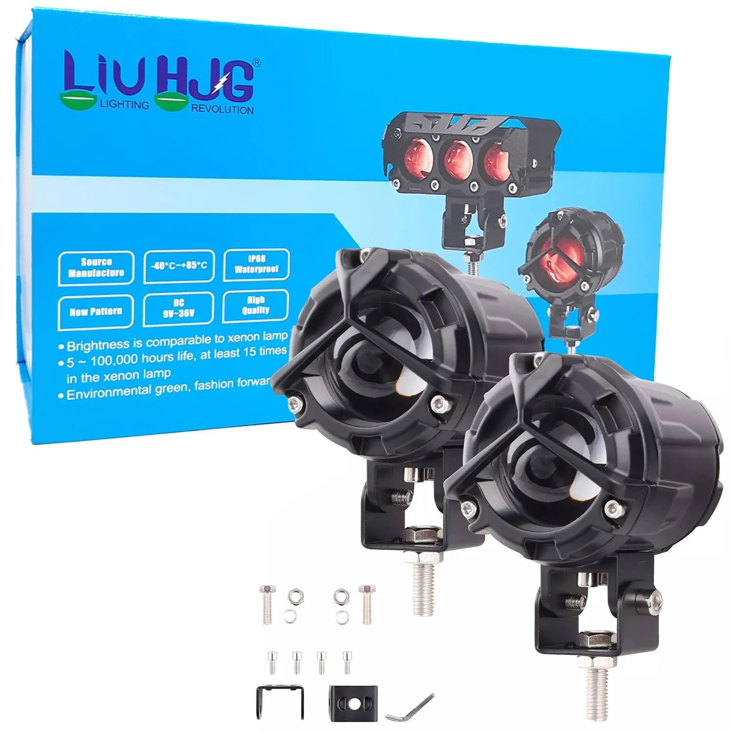 Moto Powerz LIU HJG Y type Waterproof LED Fog Lights – Universal