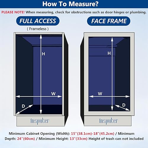 Miniatura 3 de Insputer Cubo de basura doble extraíble debajo del gabinete, bote de basura resistente para debajo del fregadero con toboganes de cierre suave, kit