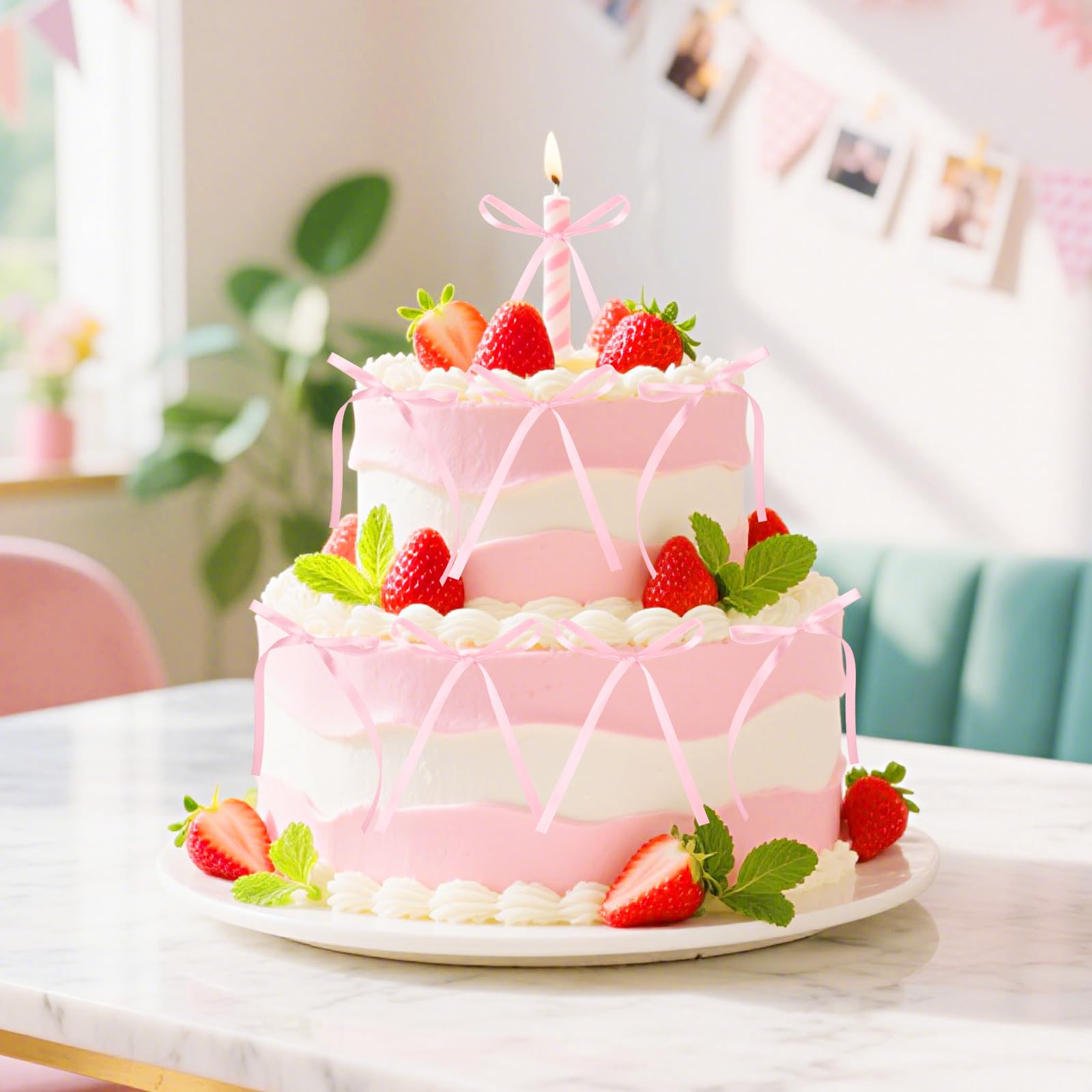30 Nœuds Roses Pour Décoration De Gâteau – Anniversaire, Mariage, Saint-Valentin – Ruban Brillant – DIY Déco