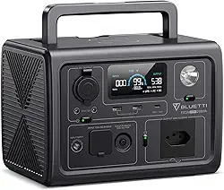 BLUETTI EB3A Gerador de Energia Solar, Bateria LiFePO4 de 268Wh com 1 Tomada CA de 220V / 600W (Pico de 1200W), Recarregue de 0 a 80% em 30 Min, Estação de Energia Portátil para Camping, Viagem