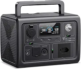 BLUETTI EB3A Gerador de Energia Solar, Bateria LiFePO4 de 268Wh com 1 Tomada CA de 220V / 600W (Pico de 1200W), Recarregue de 0 a 80% em 30 Min, Estação de Energia Portátil para Camping, Viagem